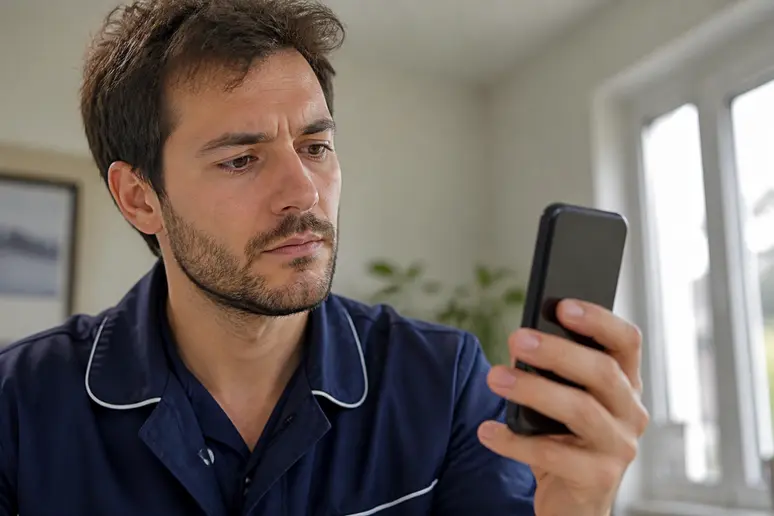 Intervenant en difficulté avec la ximi connexion sur son smartphone, cherchant une solution.